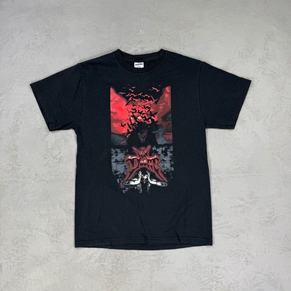 Vintage Doom Jerzees Heavyweight Blend Screen Print T-Shirt Fits Men's S